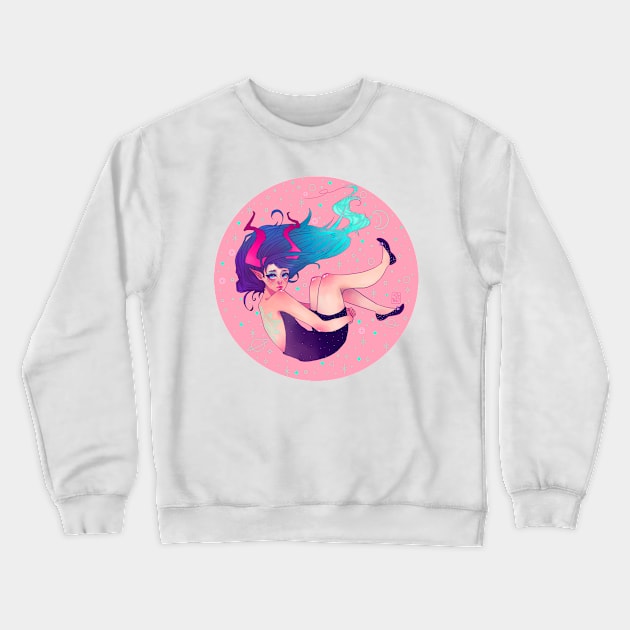 Pink Space Crewneck Sweatshirt by seaofdiamonds